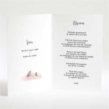 Menu mariage la savane - Intérieur du menu