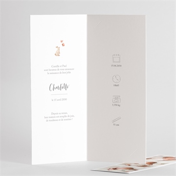 Faire-part naissance champetre - Intérieur du faire-part 2