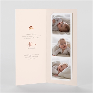 Faire-part naissance enfantine - Intérieur du faire-part