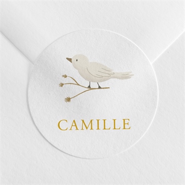 Sticker naissance célébration - argent