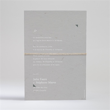 Faire-part mariage elegance - Dos du faire-part