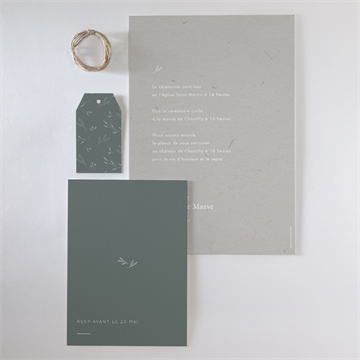 Faire-part mariage elegance - Vue d'ensemble verso