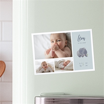 Faire-part naissance chouchou magnet
