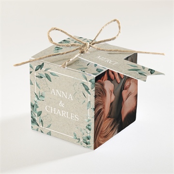 Boîte de dragées mariage intimité ensemencé