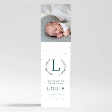 Signet baptême initiale argentée