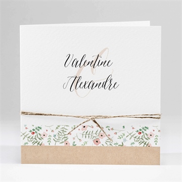 Faire-part mariage fraîcheur d'été carré plié