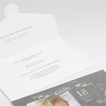 Faire-part naissance touche vintage enveloppe - Détail du faire-part