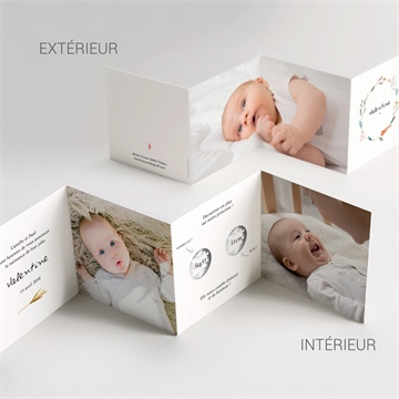 Faire-part naissance poésie tryptique - Vue d'ensemble