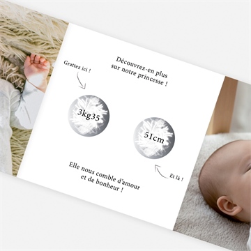 Faire-part naissance poésie tryptique - Détail du faire-part