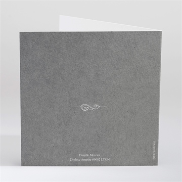 Faire-part naissance touche vintage plié - Dos du faire-part