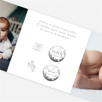 Faire-part naissance pêle mêle à gratter - Zoom faire-part