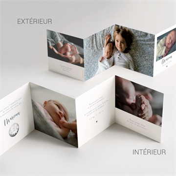 Faire-part naissance notre petit coeur à gratter - Vue d'ensemble