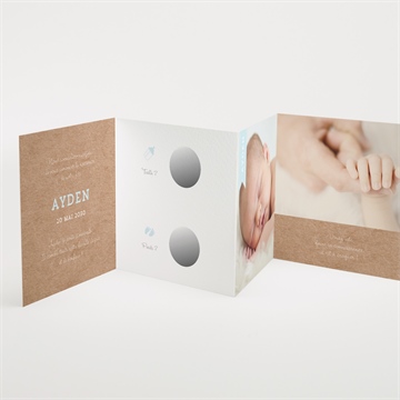 Faire-part naissance cocotte en folie ! à gratter - Détail du faire-part