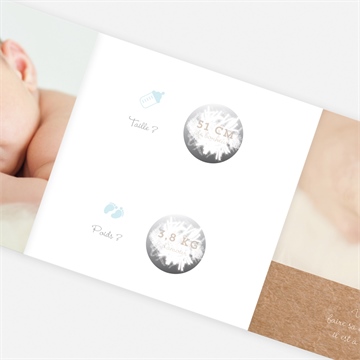 Faire-part naissance cocotte en folie ! à gratter - Zoom faire-part