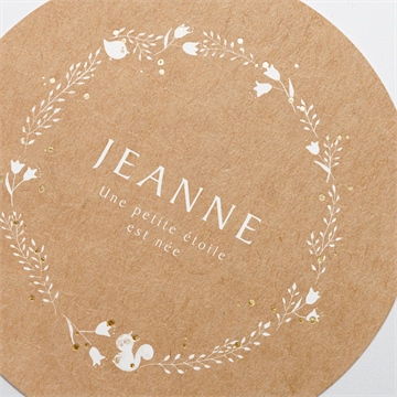 Faire-part naissance faire-part enveloppe dorure - Détail du faire-part