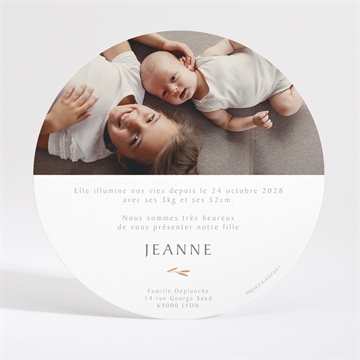 Faire-part naissance faire-part enveloppe dorure - Dos du faire-part