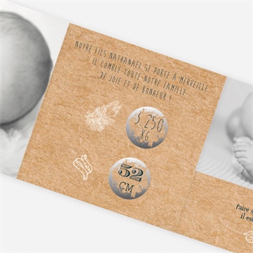 Faire-part naissance on vous présente accordéon - Détail du faire-part