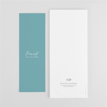 Faire-part naissance dans sa couronne photomaton - Dos du faire-part