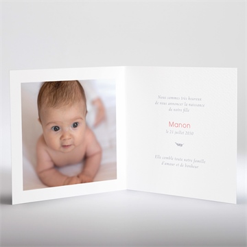 Faire-part naissance ma présentation dorure - Intérieur du faire-part