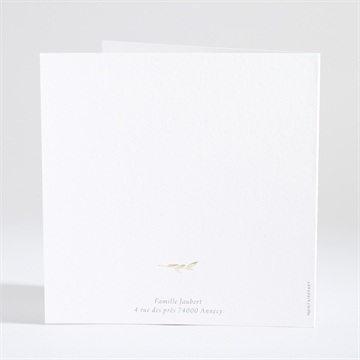 Faire-part naissance ma présentation dorure - Dos du faire-part