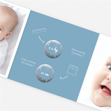 Faire-part naissance pictogramme accordéon - Détail du faire part