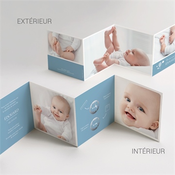 Faire-part naissance pictogramme accordéon - vue d'ensemble