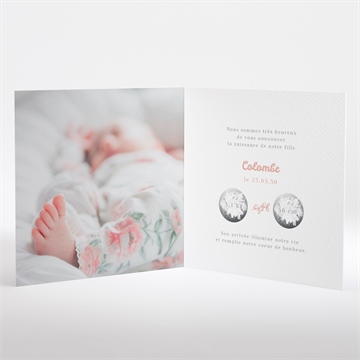 Faire-part naissance sous toutes les coutures plié - Intérieur du faire-part