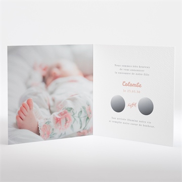Faire-part naissance sous toutes les coutures plié - Intérieur du faire-part
