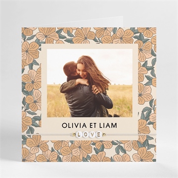 Faire-part mariage lovely bracelet carré plié