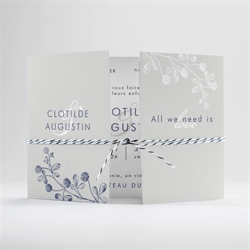 Faire-part mariage esperluette 2 volets