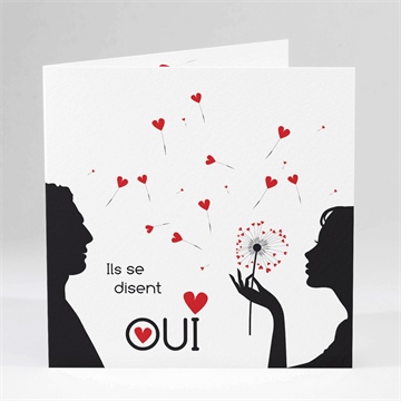 Faire-part mariage un oui en photo plié