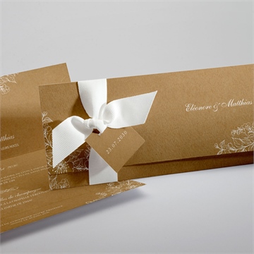 Faire-part mariage belle découverte ruban