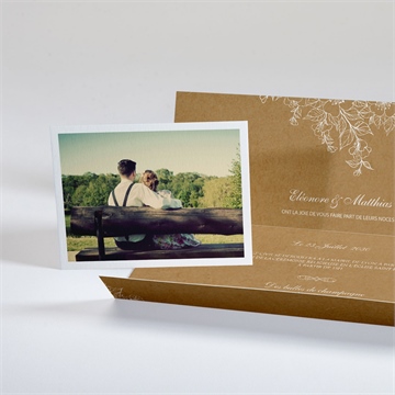 Faire-part mariage belle découverte ruban - Intérieur du faire-part