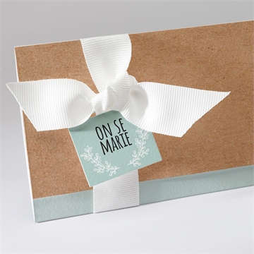 Faire-part mariage petite cocotte pochette - Détail du faire part