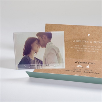 Faire-part mariage petite cocotte pochette - Intérieur du faire-part