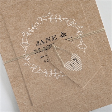 Faire-part mariage kraft en folie superposition - Détail du faire-part