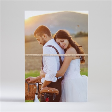 Faire-part mariage kraft en folie superposition - Dos du faire-part