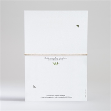 Faire-part mariage nature chic superposition - Dos du faire-part