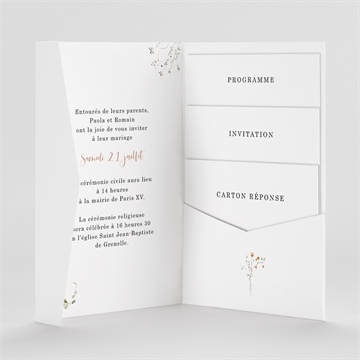 Faire-part mariage complicité pocketfold - Intérieur du faire-part