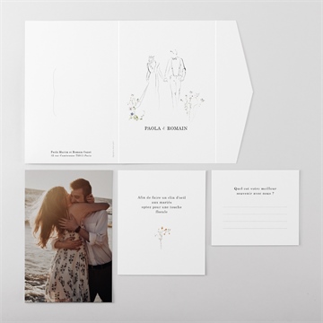 Faire-part mariage complicité pocketfold - Vue ensemble extérieur