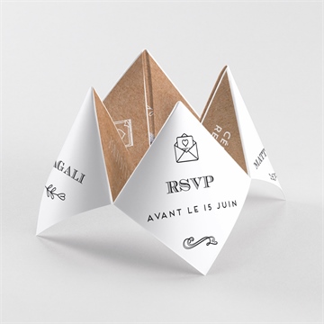 Faire-part mariage kraft vintage origami
