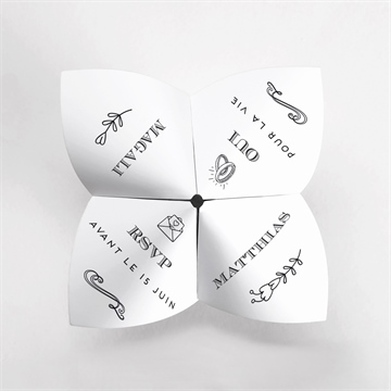 Faire-part mariage kraft vintage origami - vue du dessus