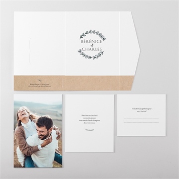 Faire-part mariage avec programme pocketfold - Vue d'ensemble extérieur