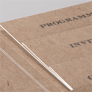 Faire-part mariage kraft en folie pocketfold - Détail du faire part