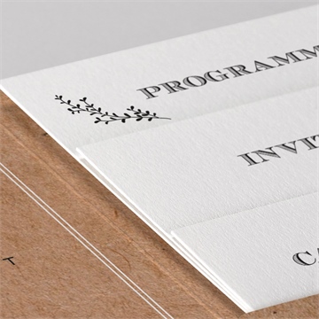 Faire-part mariage kraft vintage pocketfold - Détail du faire-part