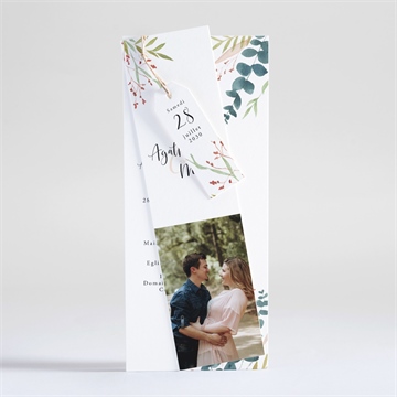 Faire-part mariage bouquet ardent superposition