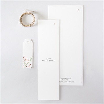 Faire-part mariage bouquet ardent superposition - Dos du faire-part