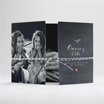 Faire-part mariage retro original ficelle