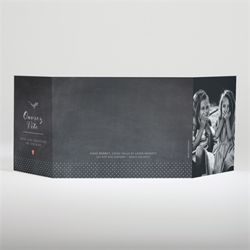 Faire-part mariage retro original ficelle - Dos du faire-part