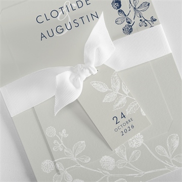 Faire-part mariage esperluette superposition - Détail du faire-part